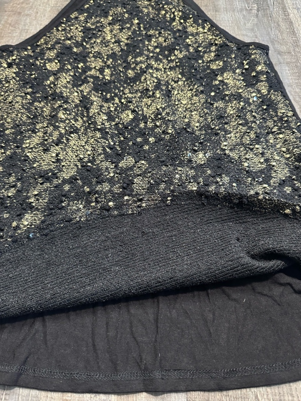 12 Pm By Mon Ami Black Halter Camisole with Gold Sequin Detail Size Small - Picture 5 of 10